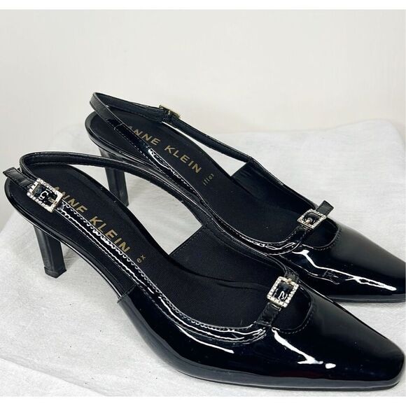 Anne Klein Roxy Pump Black Patent Size 7.5 - Picture 3 of 8